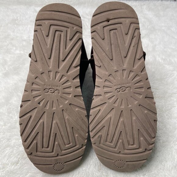 UGG #1008580 Women's Brown Classic Mini Double Zip Leather Boot Shoes Size 9 US - Picture 7 of 15
